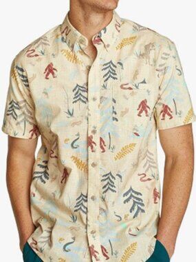 Quirky Dadcore Sasquatch Eddie Bauer Cotton Button Down Shirt Men’s Size XL/T
